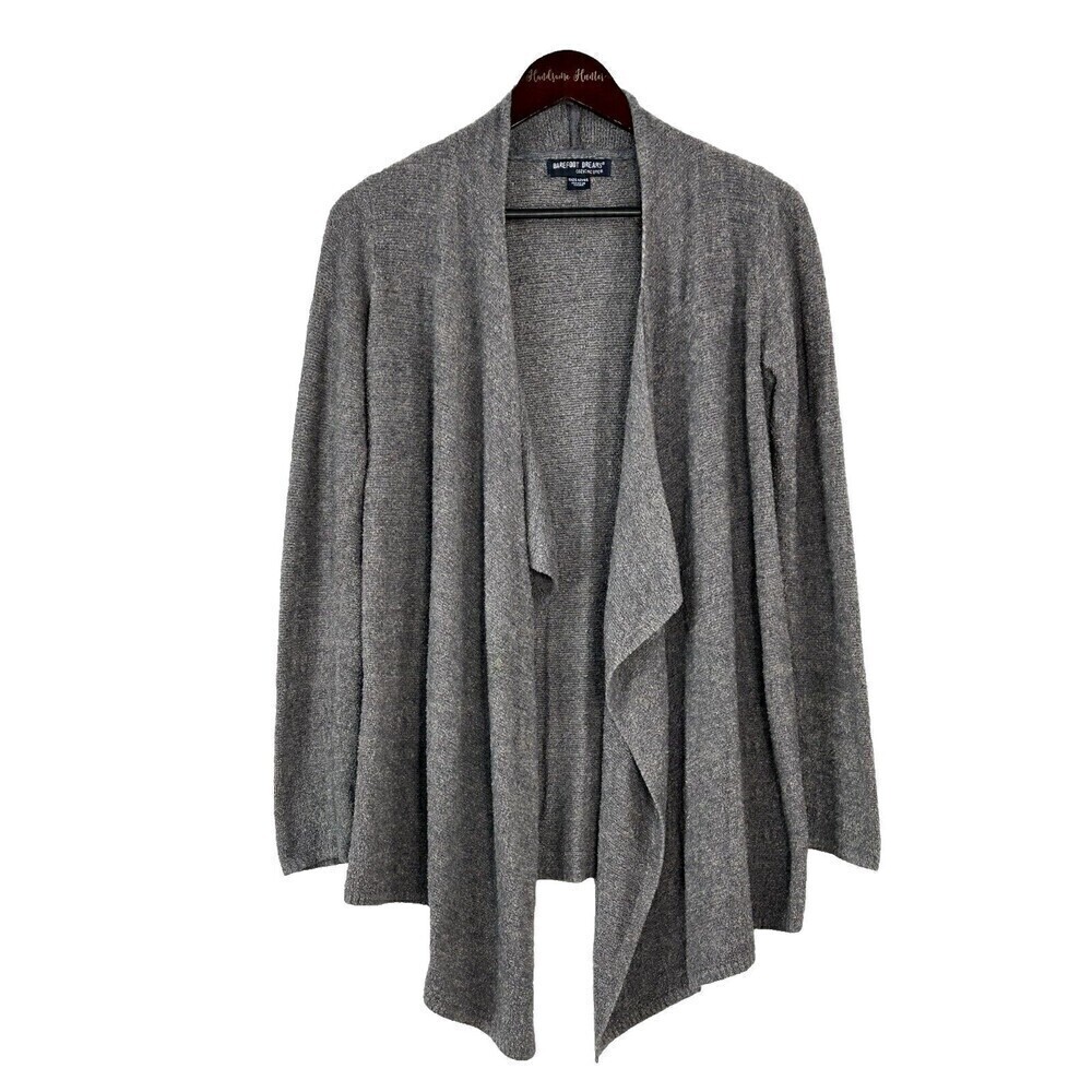 Barefoot Dream Cardigan Women Sz 12 14 Gray CozyChic Lite Island Wrap Open Front